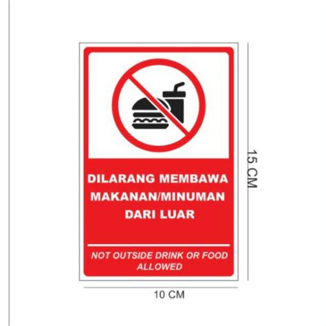 Jual Stiker Dilarang Membawa Makan Atau Minuman Shopee Indonesia