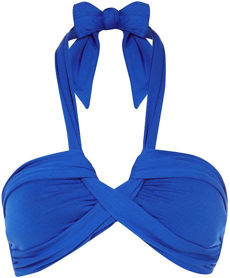 Seafolly Goddess Bandeau Bikini Top In Blue Lyst