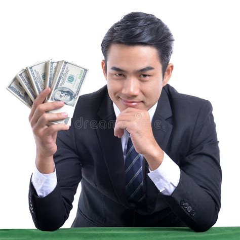 A Lot Of Money In The Hands Of A Young Businessman Stock Image Image