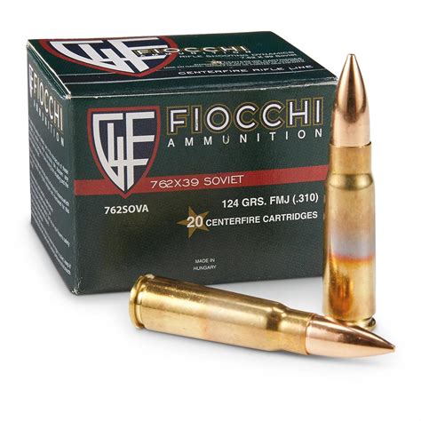 Fiocchi 762x39mm Fmj 124 Grain 240 Rounds 115780 762x39mm Ammo