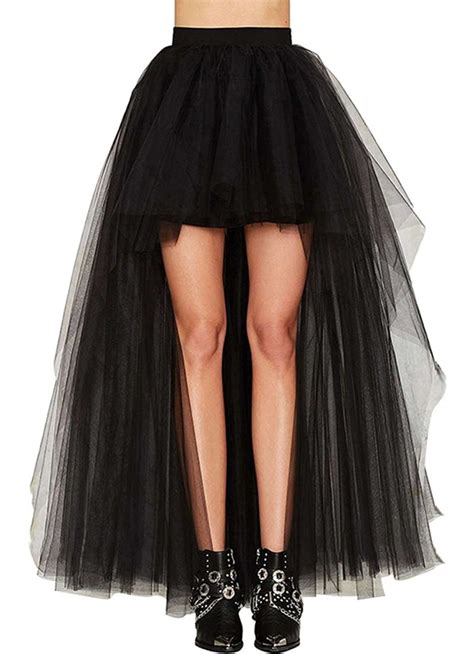 coswe women s high waist black steampunk gothic asymmetrical swallowtail skirt m 5xl