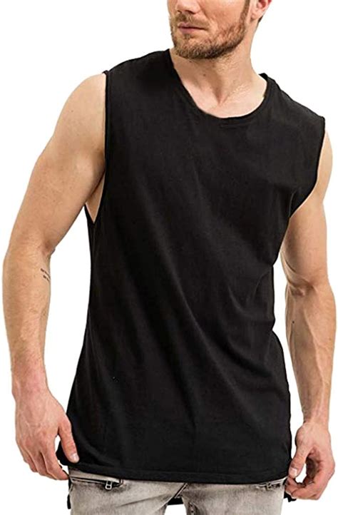 Herren Tank Top T Shirt Sommer Volltonfarbe Tanktop Sportshirt Mode