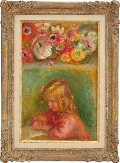 Pierre Auguste Renoir Portrait De Coco Et Fleurs By Pierre Auguste