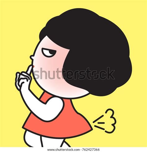 Shy Girl Trying Hide Her Farts Stock Vector Royalty Free 762427366 Shutterstock