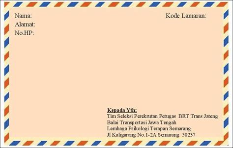 Cara Menulis Alamat Di Sampul Surat / Contoh Penulisan Amplop Lamaran