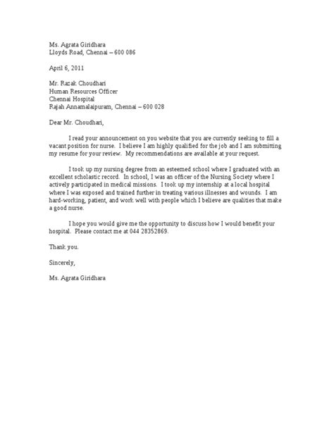 The nursing career varies significantly throughout the world. Nurse Application Letter.doc | Nursing | Health Care