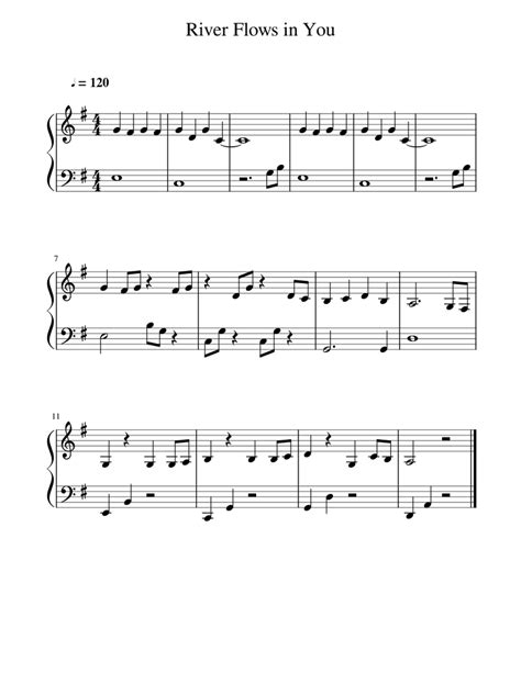 Piano and organo sheet music. River Flows in You very easy Sheet music for Piano (Solo) | Musescore.com