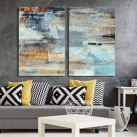 wall26 - 2 Panel Canvas Wall Art - Abstract Grunge Color Composition ...