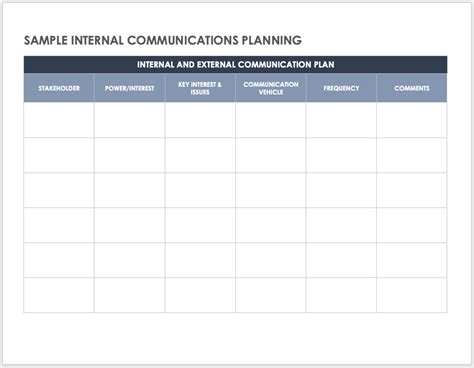 Internal Communication Plan Templates Smartsheet
