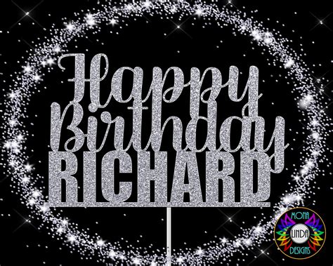 Feliz Cumpleaños Richard Svg Cake Topper Cumpleaños Etsy