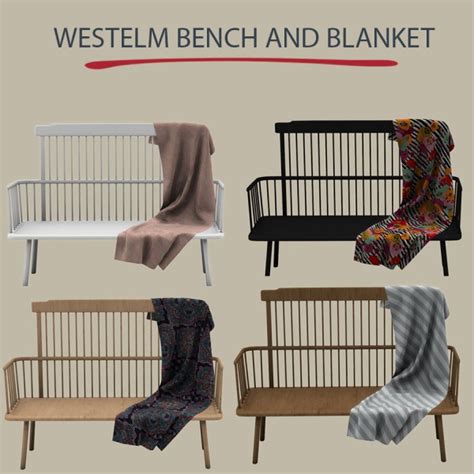 Leo 4 Sims Westelm Bench And Blanket • Sims 4 Downloads
