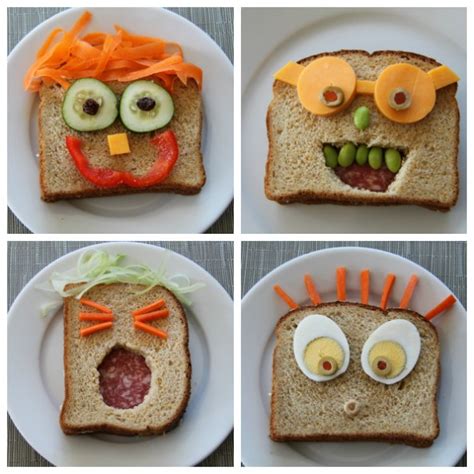 Kids Lunches 4 Easy Sandwich Face Ideas Simple Sandwiches Healthy