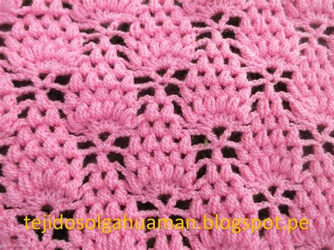 Este punto a crochet (ganchillo) es muy utilizado en prendas de moda como camperitas y boleros. TEJIDOS OLGA HUAMAN: puntos para chal tejidos a crochet