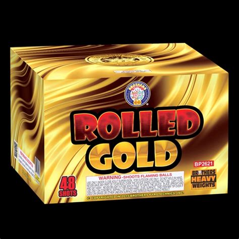 Rolled Gold 48 Shot 500 Gram Fireworks Cake Brothers Gold