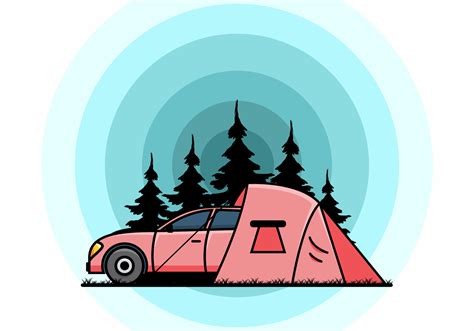 Night Camping With Car Illustration 7584081 Vector Art At Vecteezy