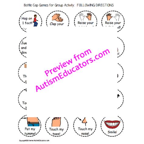 Following directions is a skill that needs practice just like tying your shoes or learning to spell your name. FREE Games for Autism - Following Directions In a Small Group