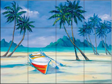 Tile Mural Archipelago 1 By Paul Brent Tropical Tile Murals By