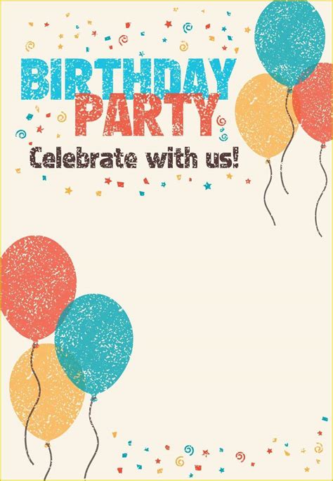 Birthday Party Invitations For Kids Free Templates Of Free Printable
