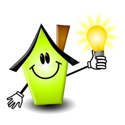 Home Energy Lightbulb Cartoon Stock Illustration Illustration Of