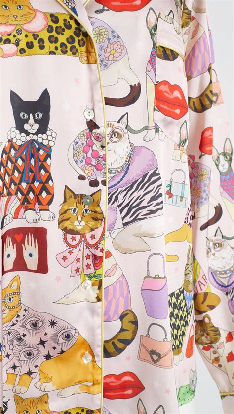 Karen Mabon Synthetic Fashion Cats Pajama Set In Pink Lyst