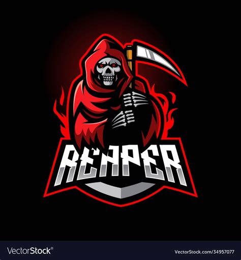 Grim Reaper Gaming Logo Royalty Free Vector Image