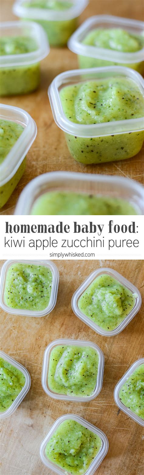 Freeze zucchini by chopping it into slice, steaming or boiling for about 3 minutes, then place it in an 10% dv of thiamin (vitamin b1): Kiwi Apple Zucchini Puree - Simply Whisked