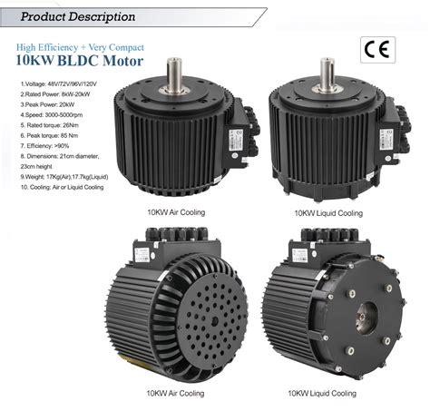 Bldc Motor 10kw 48v 72v 96v 10000w Kit Air Cooled Bldc Motor Products