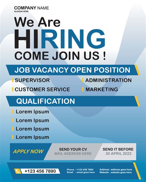 Blue Theme Job Hiring 5245123 Vector Art at Vecteezy
