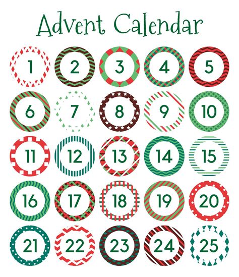 Free Printable Christmas Calendar Numbers Printablee Christmas