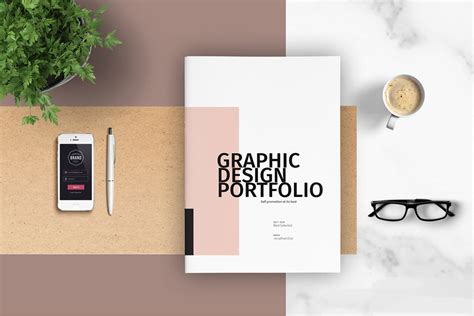 Graphic Design Portfolio Template in Brochure Templates on Yellow