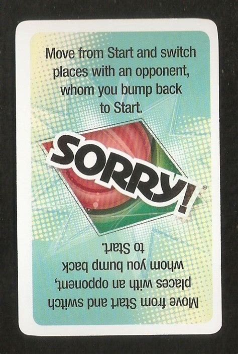 Maybe you would like to learn more about one of these? Sorry! 2013 Edition Playing Cards ~ Singles Card "Sorry Card" #Hasbro | Sorry board game, Board ...