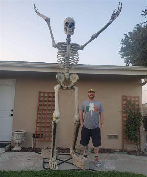Regardless how accurate the method. My new 12 foot/3.65 meter tall halloween skeleton. (I'm 5 ...