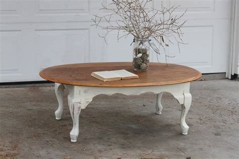 Shabby chic this small vintage round accent table is small enough to hug a corner and big enough to be a side table in a tight spot in your shabby chic home. 2020 Popular Oval White Coffee Tables