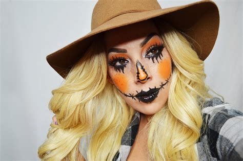 be glamorous by lindsay easy cute scarecrow makeup tutorial and halloween outfit idea