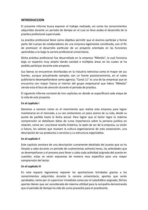 Ejemplo De Una Introduccion De Un Reporte De Practica Ejemplo Sencillo