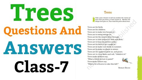 Trees Questions And Answers English For Class 7th Ncert Youtube