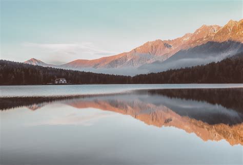 Red Mountains Fog Reflection Lake 4k Wallpaperhd Nature Wallpapers4k