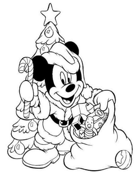 Mickey Christmas Coloring Pages Printable Sketch Coloring Page