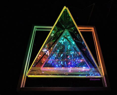 Dichroic Borosilicate Glass Infinity Mirror Sacred Geometry Pyramid 3