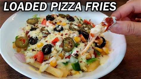 Loaded Pizza French Fries Recipe Cheesy Pizza Fries Kanak S Kitchen