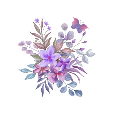 Premium Vector Elegant Lovely Watercolor Floral Frame With Butterfly
