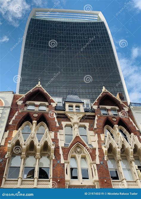 Details Of Modern And Old Architecture In London With Office Buildings