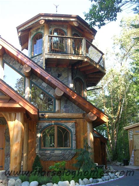 (second floor of 3 bdr floor plan 400 sq ft larger than 2 bdr option.) Post and Beam tower! Gorgeous rock work and log work! | Log homes, Log cabin homes, Rustic house