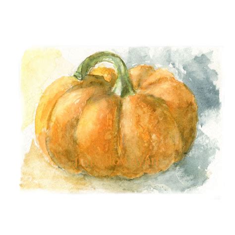 Fall Watercolor Pumpkin Pumpkin Print Pumpkin Art Etsy Watercolor