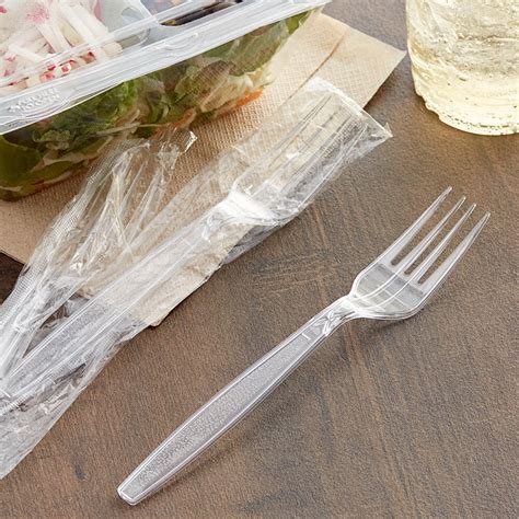 Visions Individually Wrapped Clear Heavy Weight Plastic Fork 1000case
