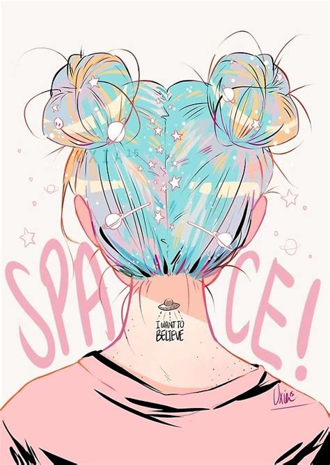 Space Buns Art Print By Uxia15 Anime Art Girl