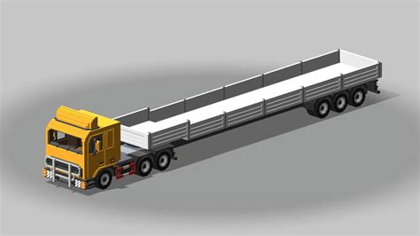 Voxel Truck And Flatbed Trailer In 2021 Flatbed Trailer Truck Flatbeds
