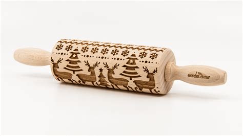 No R301 North Land 11 Pattern Rolling Pin Engraved Rolling Rolling