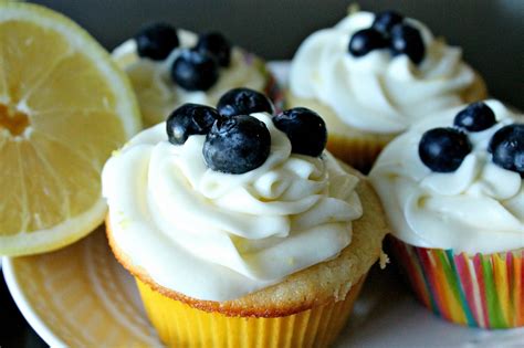 Freshly Completed Lemon Blueberry Cupcakes