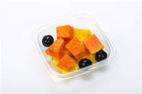 Sliced Fruit Mix In The Box Stock Image Image Of Healthy Juicy